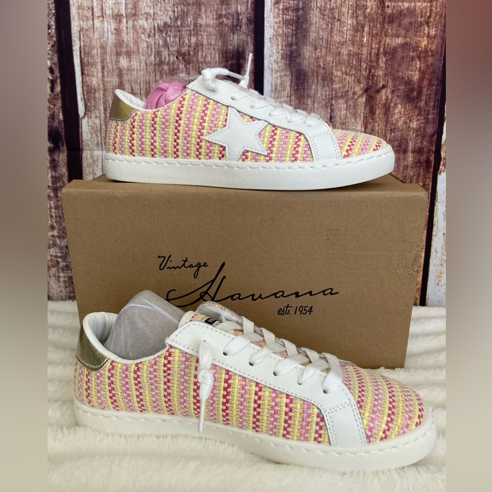 Vintage Havana | NEW Carla Light Pink Multi Tweed Fashion Sneaker